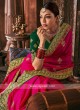 Satin Silk Rani Color Saree